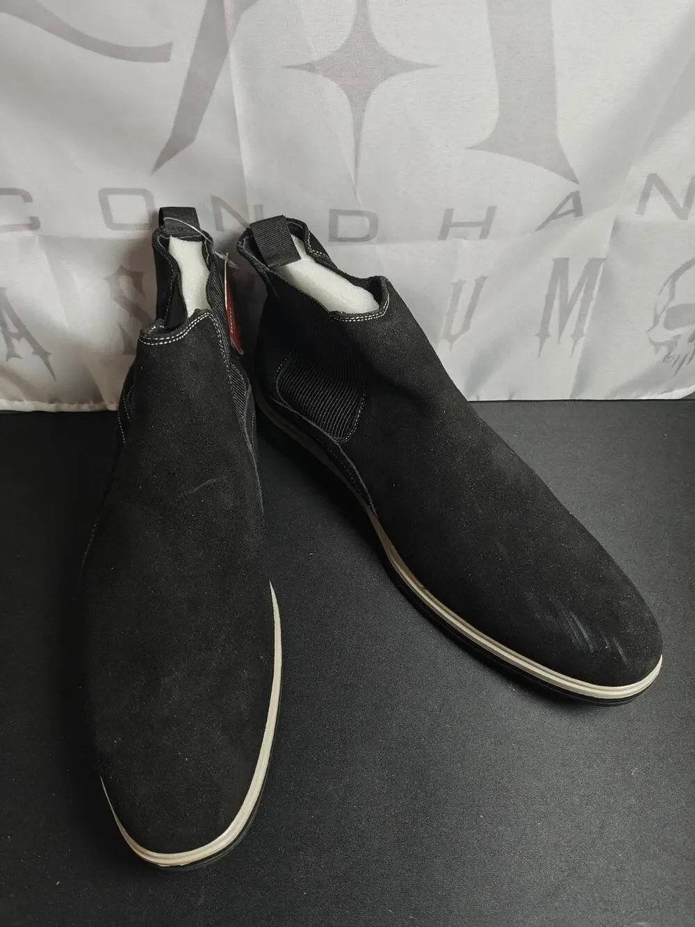 STACY ADAMS Men's 11.5 Tigran Black Men's Chelsea Boot NWT Blemishes
